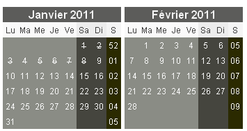 T�l�charger le mod�le de calendrier